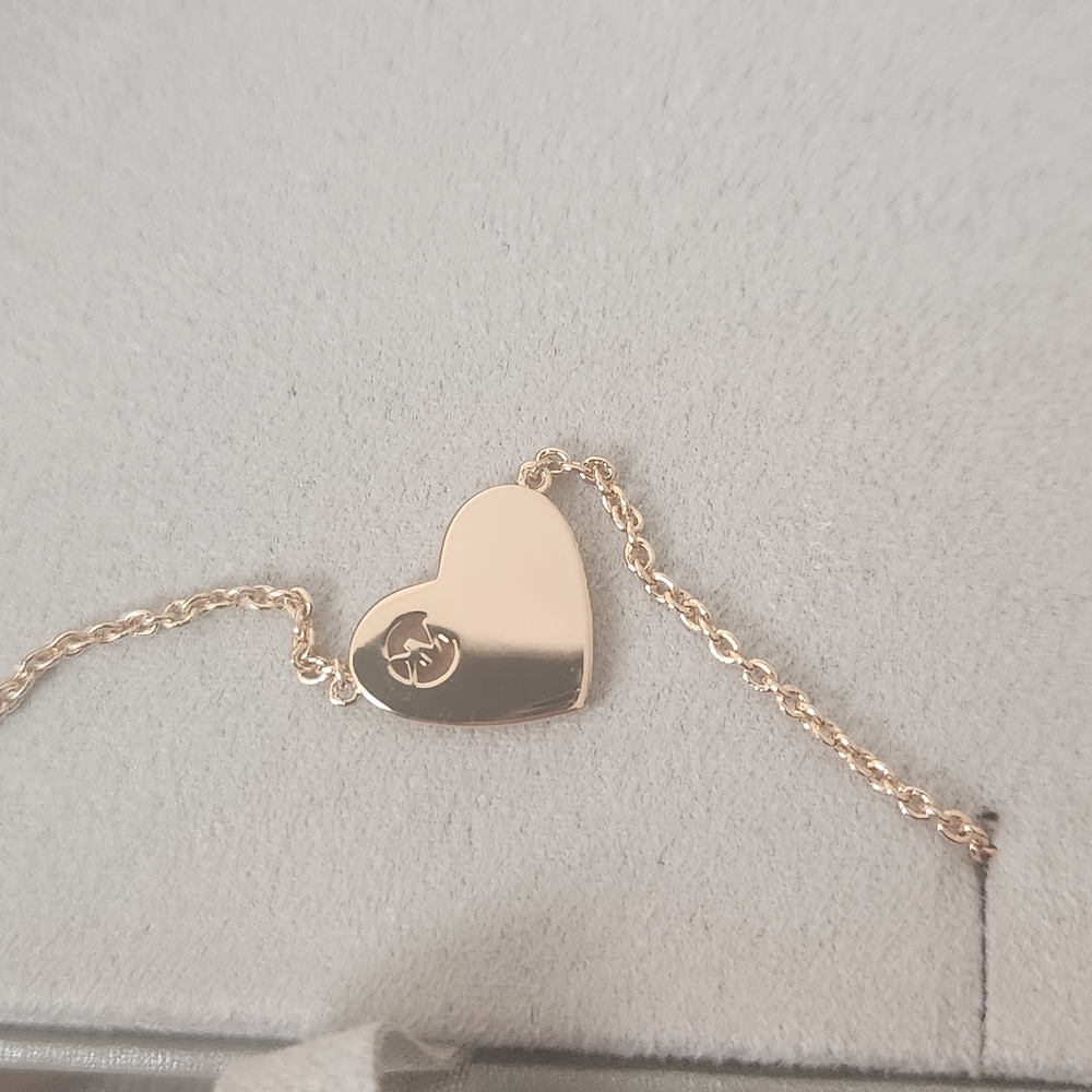 NWT Authentic Michael Kors rose gold rhinestone heart neck - Picture 3 of 4